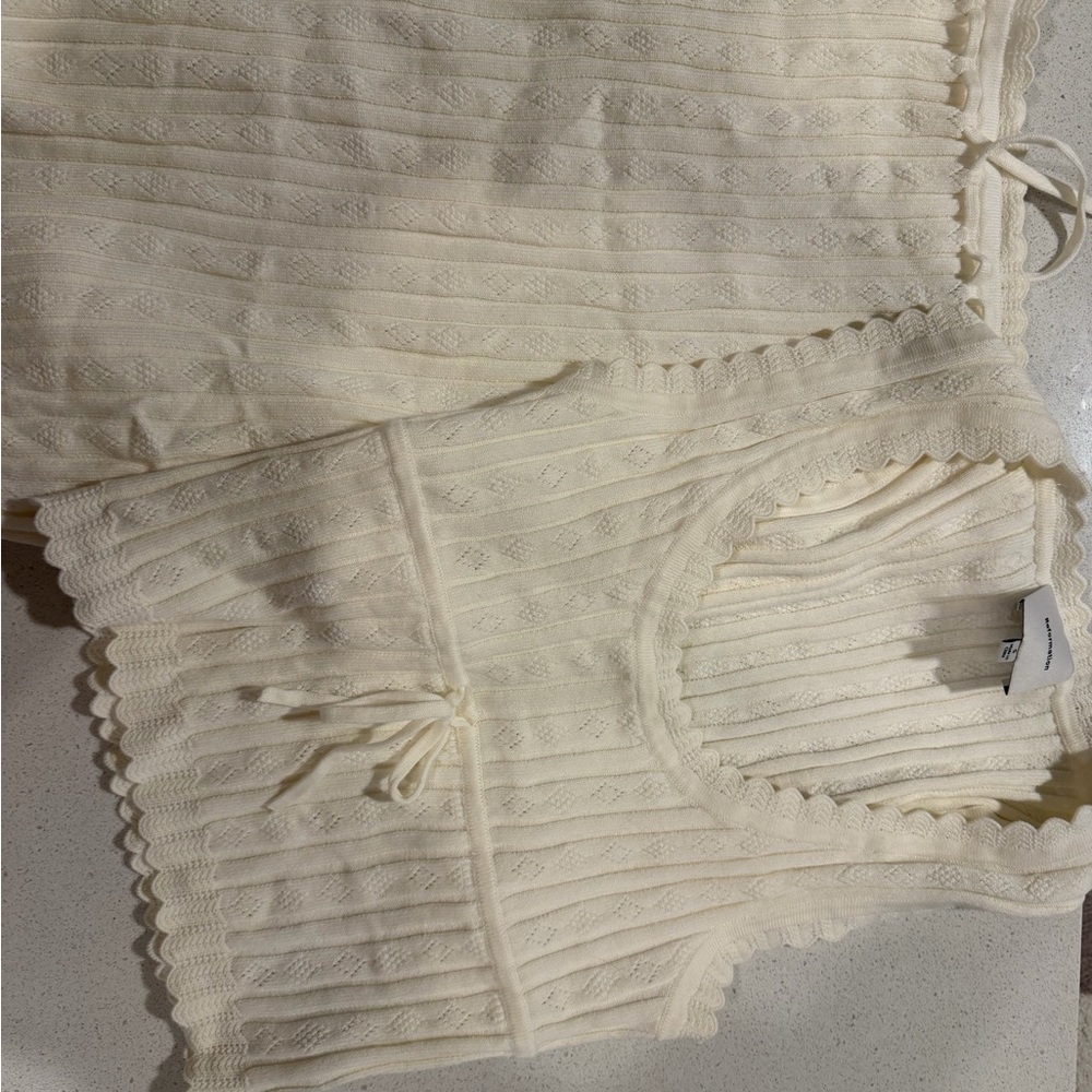 Reformation Cream Knit Tiered Maxi Skirt and Top NEVER WORN
